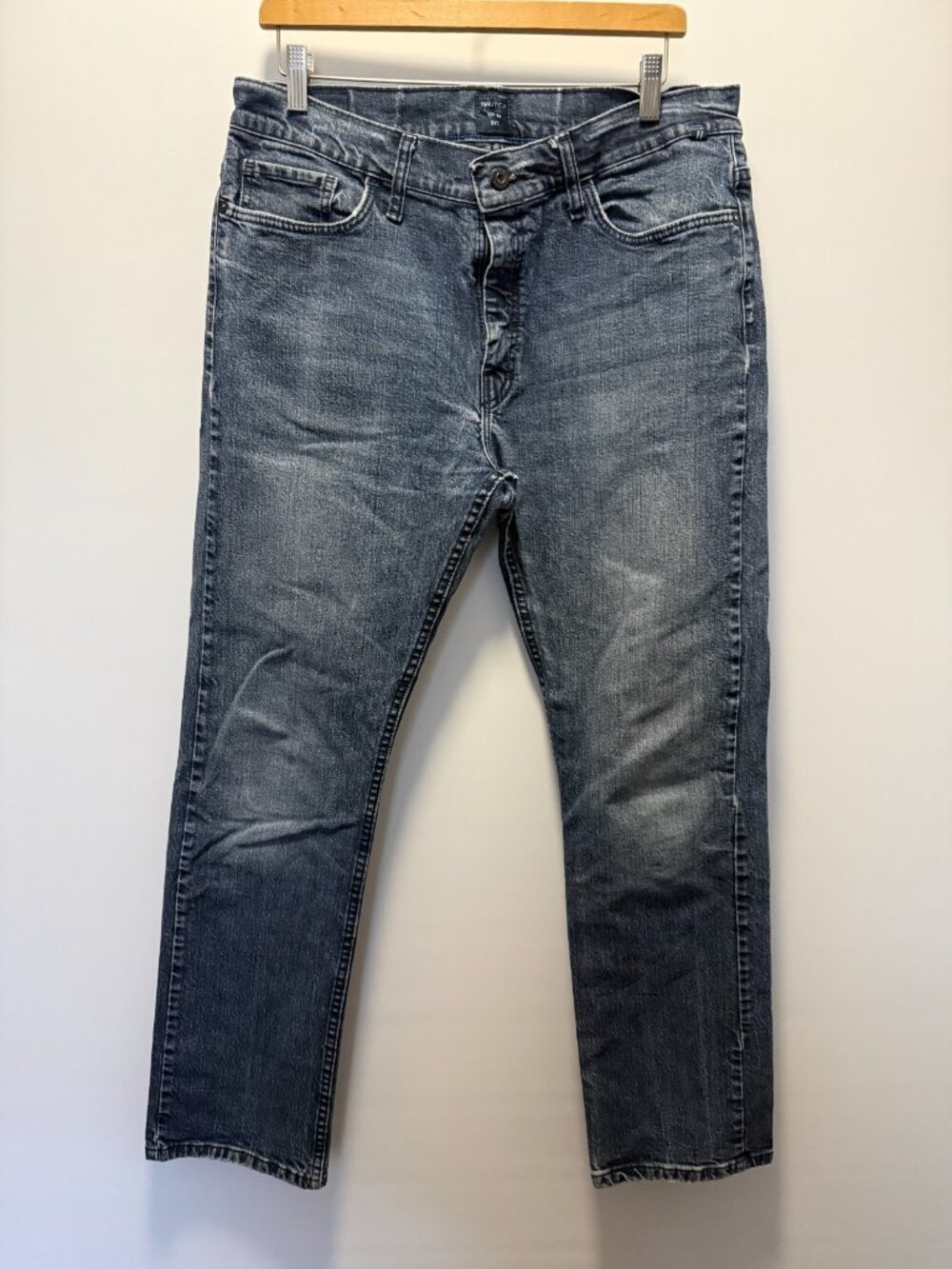 Nautica Slim Straight Stretch Jeans Medium Wash Denim Men's Size 34x32